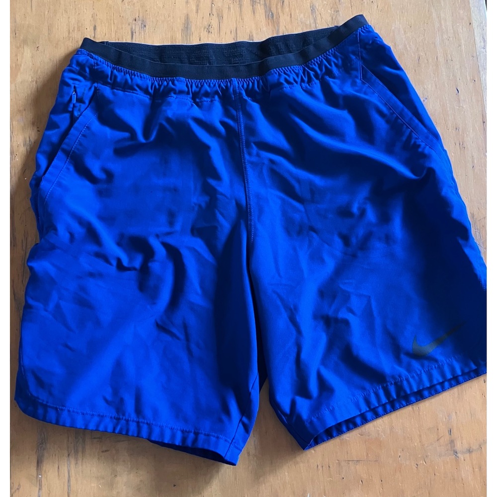 Nike Pro Dri-FIT Shorts Mens Medium Blue Slim Fit Athletic Training Running